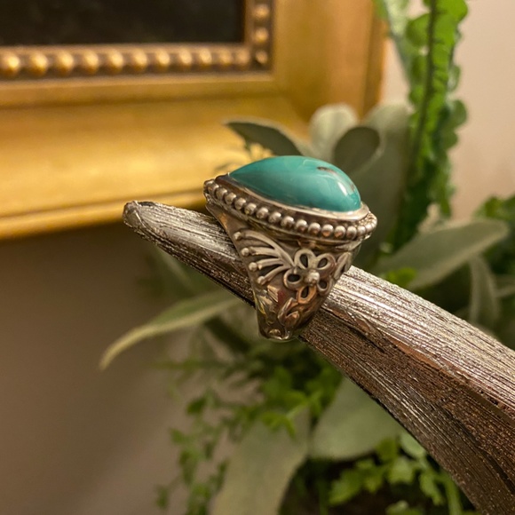 PEAR SHAPED STERLING SILVER TURQUOISE - Picture 7 of 8